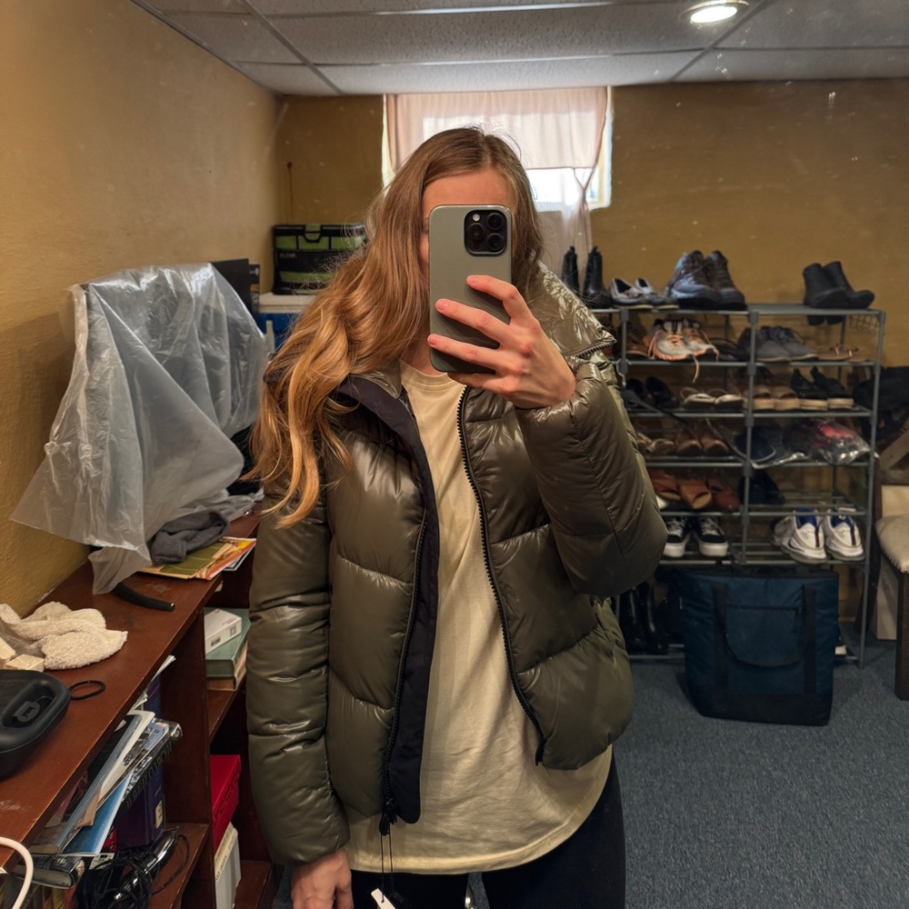 SAVE THE DUCK Women's Green Puffer Jacket